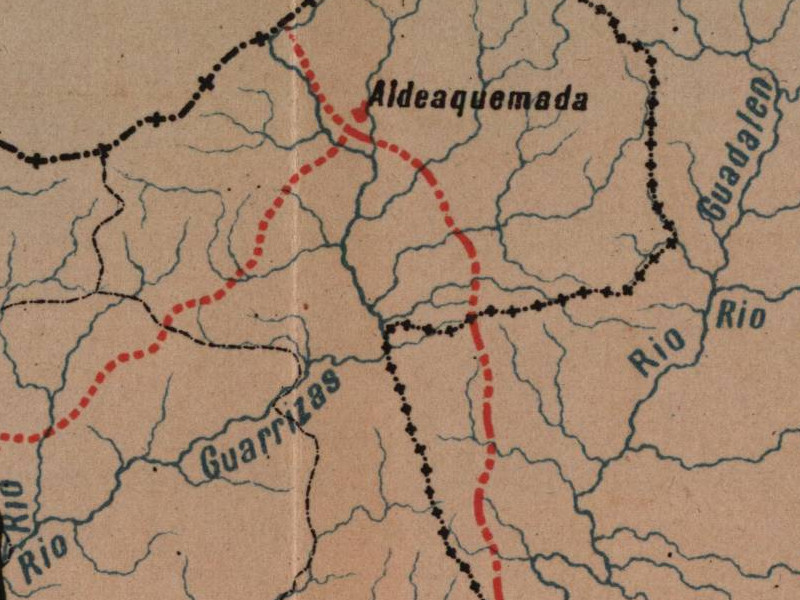 Historia de Aldeaquemada - Historia de Aldeaquemada. Mapa 1885