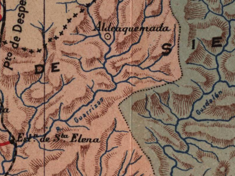 Historia de Aldeaquemada - Historia de Aldeaquemada. Mapa 1901