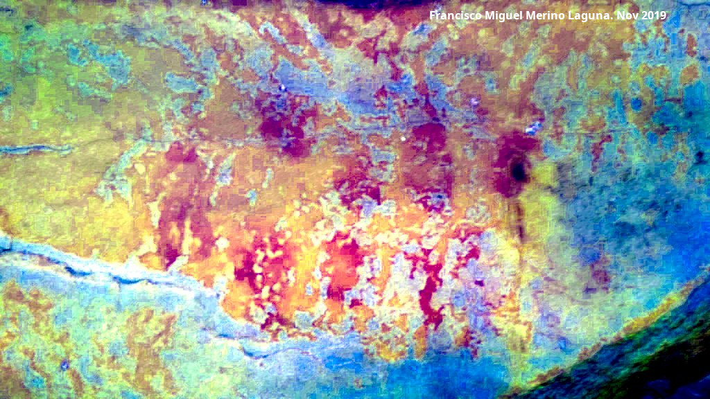Pinturas rupestres del Arroyo de Martn Prez I - Pinturas rupestres del Arroyo de Martn Prez I. Tratada con Dstretch