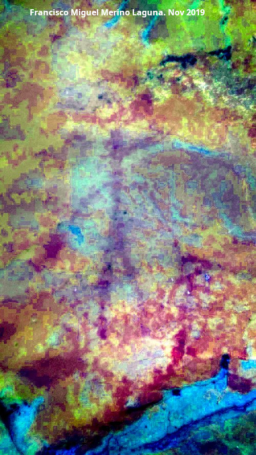 Pinturas rupestres del Arroyo de Martn Prez I - Pinturas rupestres del Arroyo de Martn Prez I. Tratada con Dstretch