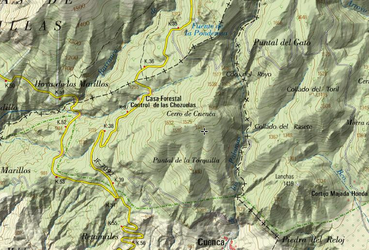 Cerro Cuenca - Cerro Cuenca. Mapa
