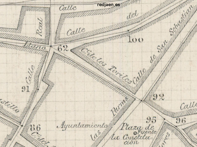 Calle Toriles - Calle Toriles. Plano topogrfico de 1894
