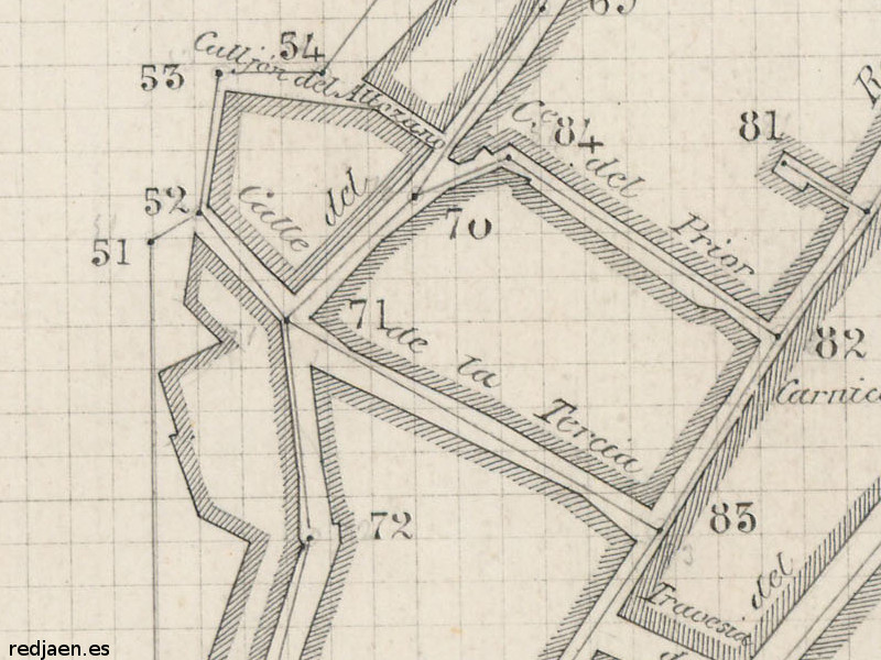 Calle la Tercia - Calle la Tercia. Plano topogrfico de 1894