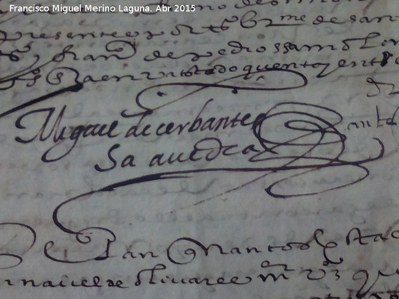 Archivo Histrico Provincial - Archivo Histrico Provincial. Firma de Miguel de Cervantes. Archivo Histrico de Jan