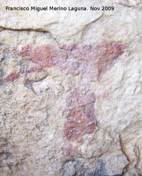 Pinturas rupestres de la Cueva de la Graja-Grupo V - Pinturas rupestres de la Cueva de la Graja-Grupo V. Antropomorfo T