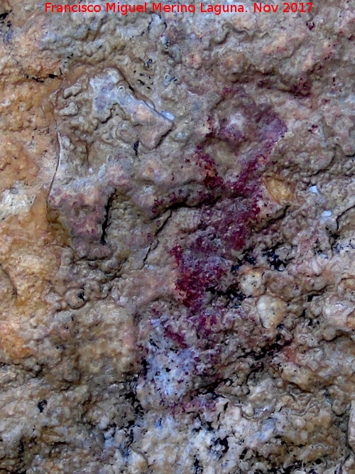 Pinturas rupestres de la Cueva de la Graja-Grupo VI - Pinturas rupestres de la Cueva de la Graja-Grupo VI. Punto y barra de la izquierda