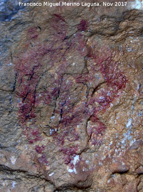 Pinturas rupestres de la Cueva de la Graja-Grupo XI - Pinturas rupestres de la Cueva de la Graja-Grupo XI. Antropomorfo inferior