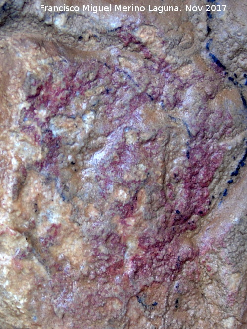 Pinturas rupestres de la Cueva de la Graja-Grupo XI - Pinturas rupestres de la Cueva de la Graja-Grupo XI. Figura phi central