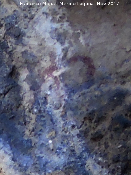 Pinturas rupestres de la Cueva de la Graja-Grupo VII - Pinturas rupestres de la Cueva de la Graja-Grupo VII. Restos del antropomorfo de la derecha