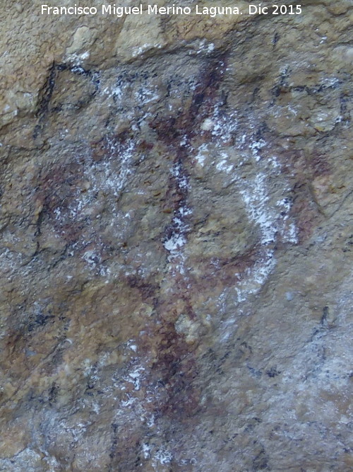 Pinturas rupestres de la Cueva de la Graja-Grupo XII - Pinturas rupestres de la Cueva de la Graja-Grupo XII. Antropomorfo suerior derecha