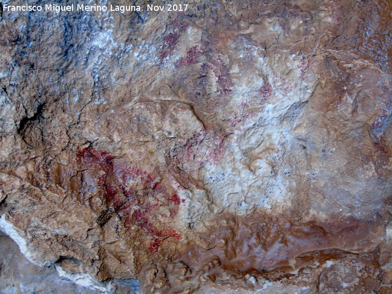 Pinturas rupestres de la Cueva de la Graja-Grupo XII - Pinturas rupestres de la Cueva de la Graja-Grupo XII. Parte izquierda del panel