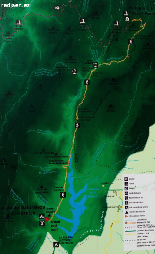 Sendero de El Hornico a Fuente Acero - Sendero de El Hornico a Fuente Acero. Mapa