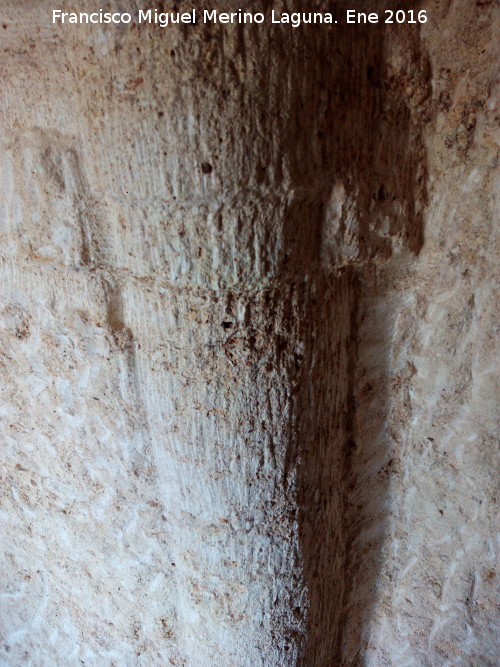 Casa Cueva Tallada del Tajo del Hacha - Casa Cueva Tallada del Tajo del Hacha. Columna tallada