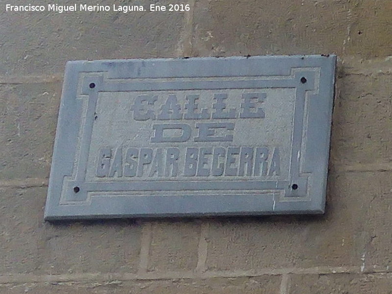 Calle Gaspar Becerra - Calle Gaspar Becerra. Placa