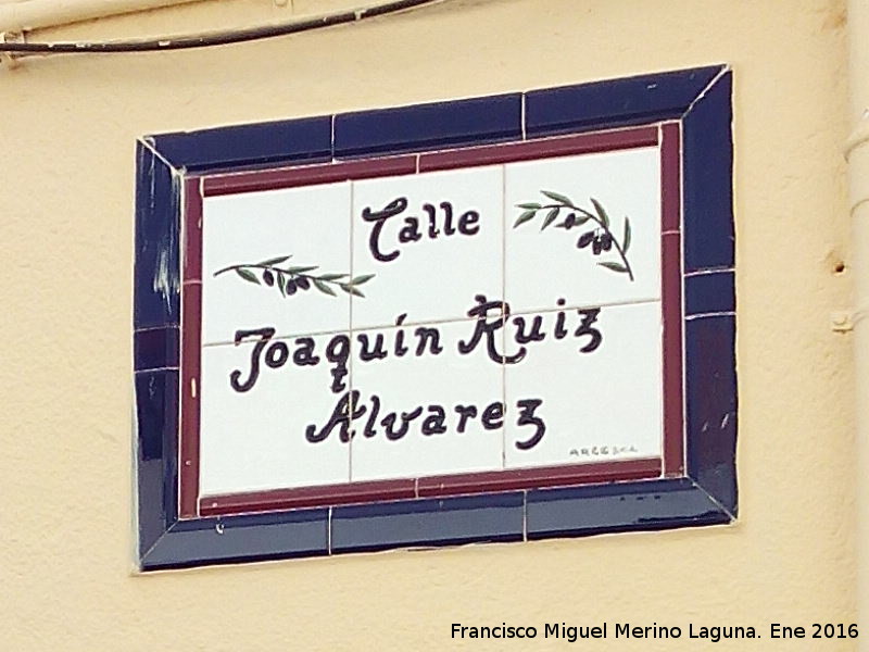 Calle Joaqun Ruiz lvarez - Calle Joaqun Ruiz lvarez. Placa