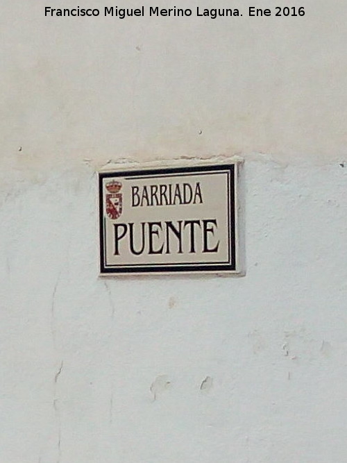 Barriada del Puente - Barriada del Puente. Placa