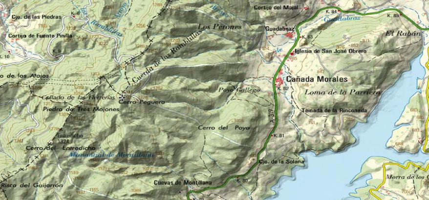 Cerro Pegueras - Cerro Pegueras. Mapa