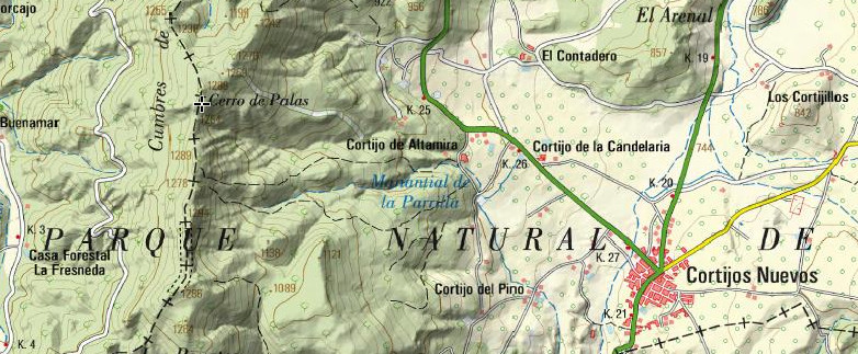 Cerro Palas - Cerro Palas. Mapa