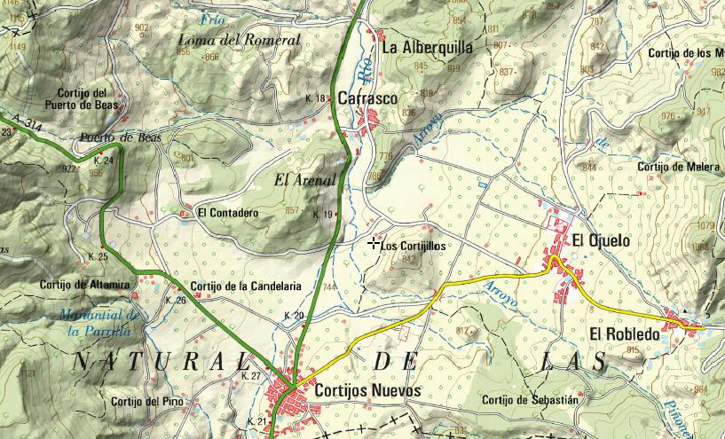 Aldea Los Cortijillos - Aldea Los Cortijillos. Mapa