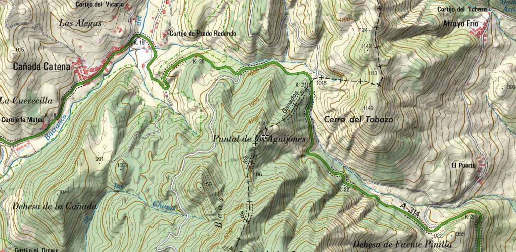 Puntal de los Anguijones - Puntal de los Anguijones. Mapa