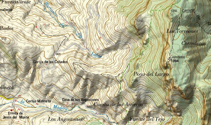 Cerro Correderas - Cerro Correderas. Mapa