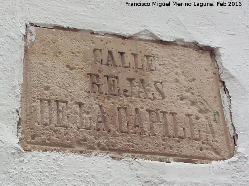 Calle Reja de la Capilla - Calle Reja de la Capilla. Placa antigua