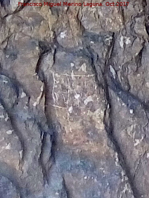 Pinturas rupestres del Castillarejo - Pinturas rupestres del Castillarejo. Grabado en el bside derecho