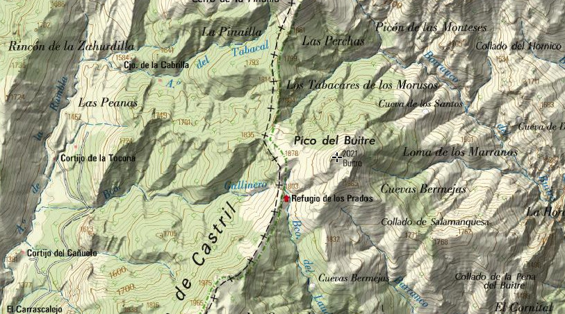 Pico del Buitre - Pico del Buitre. Mapa