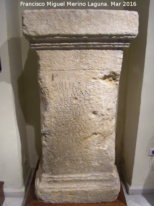 Museo Arqueolgico de Galera - Museo Arqueolgico de Galera. Inscripcin romana
