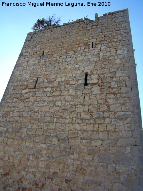 Castillo de Otiar. Torre del Homenaje - Castillo de Otiar. Torre del Homenaje. Lado Este con su matacn y sus cuatro saeteras