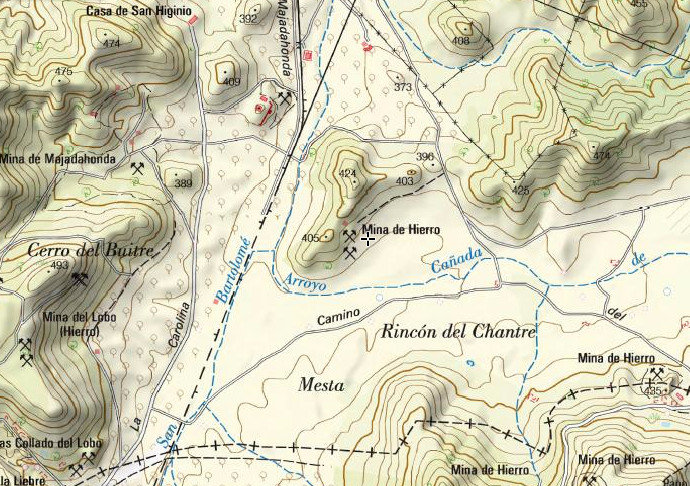 Mina del Arroyo Caada de las Yeguas - Mina del Arroyo Caada de las Yeguas. Mapa
