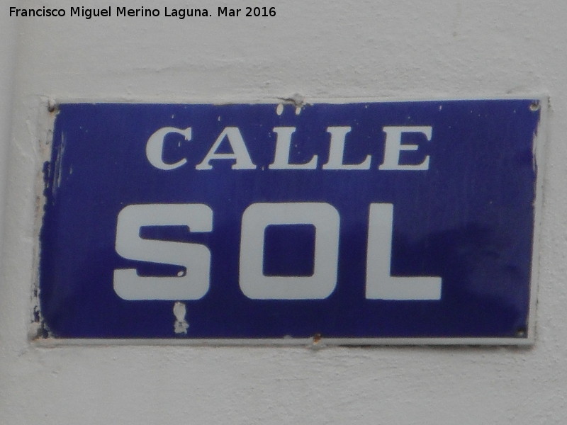 Calle Sol - Calle Sol. Placa