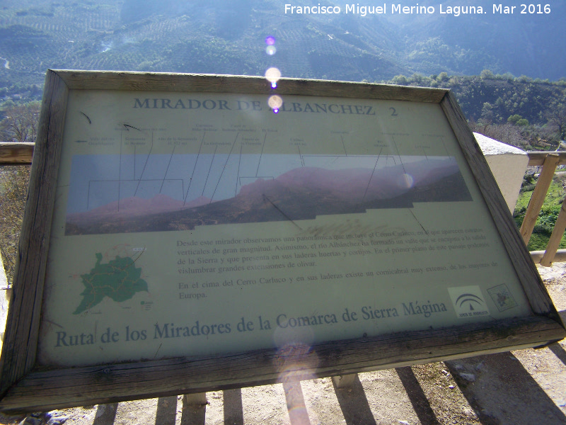 Mirador de Albanchez - Mirador de Albanchez. Cartel