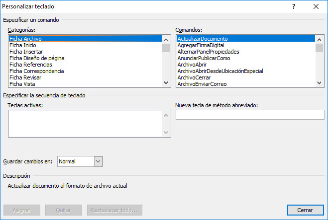 Word 2010. Métodos abreviados.