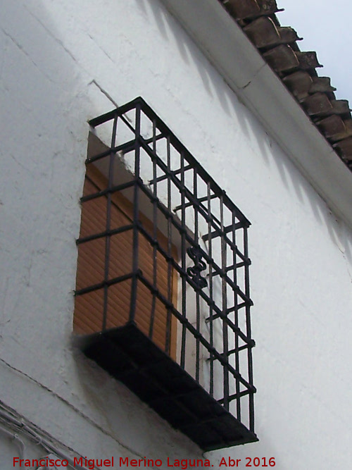 Casa de la Calle Oteros n 26 - Casa de la Calle Oteros n 26. Reja y alero de teja saliente