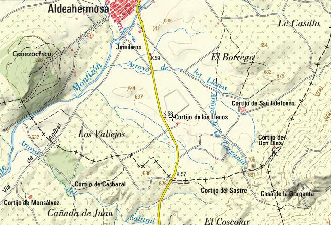 Cortijo de los Llanos - Cortijo de los Llanos. Mapa