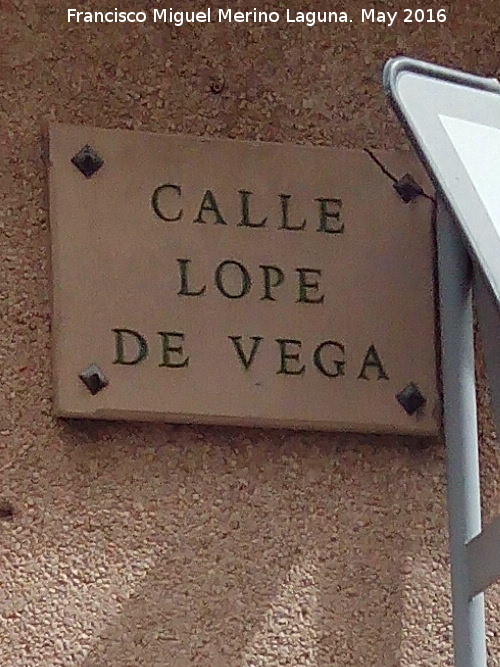 Calle Lope de Vega - Calle Lope de Vega. Placa