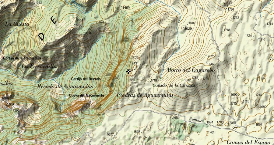 Piedras del Aguasmulas - Piedras del Aguasmulas. Mapa
