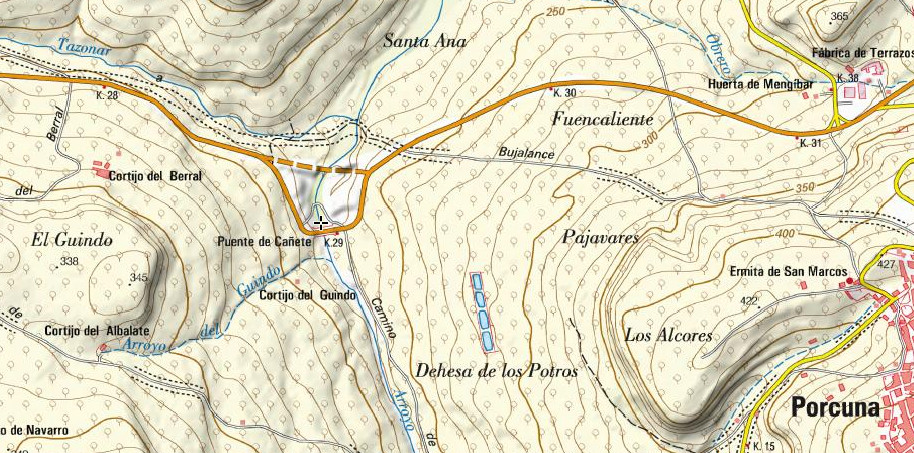 Puente de Caete - Puente de Caete. Mapa