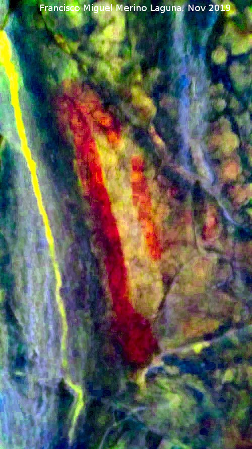 Pinturas rupestres de la Cueva de la Mina - Pinturas rupestres de la Cueva de la Mina. Tratada con Dstretch