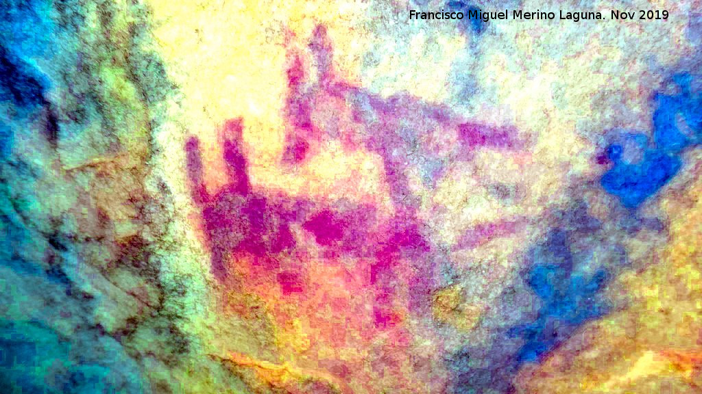 Pinturas rupestres de la Cueva de la Mina - Pinturas rupestres de la Cueva de la Mina. Tratada con Dstretch