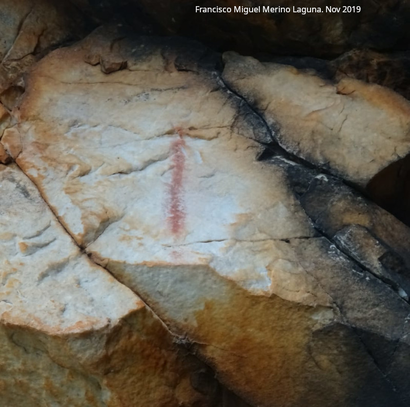 Pinturas rupestres de la Cueva de la Mina - Pinturas rupestres de la Cueva de la Mina. Barra de la izquierda