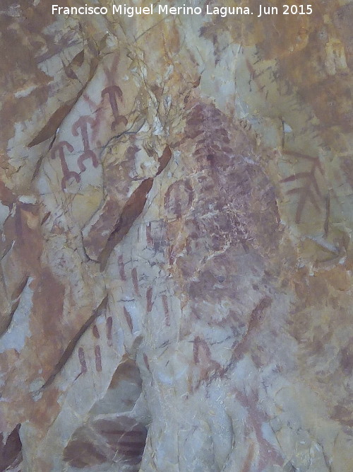 Pinturas rupestres del Barranco de la Cueva Grupo I - Pinturas rupestres del Barranco de la Cueva Grupo I. Parte central