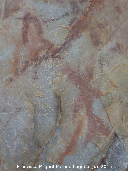 Pinturas rupestres del Barranco de la Cueva Grupo I - Pinturas rupestres del Barranco de la Cueva Grupo I. U invertida y antropomorfo doble Y