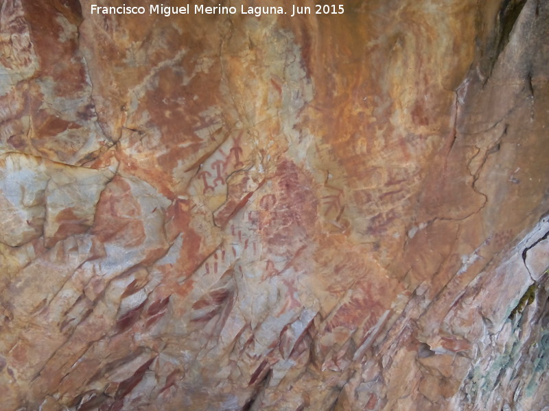 Pinturas rupestres del Barranco de la Cueva Grupo I - Pinturas rupestres del Barranco de la Cueva Grupo I. Panel central