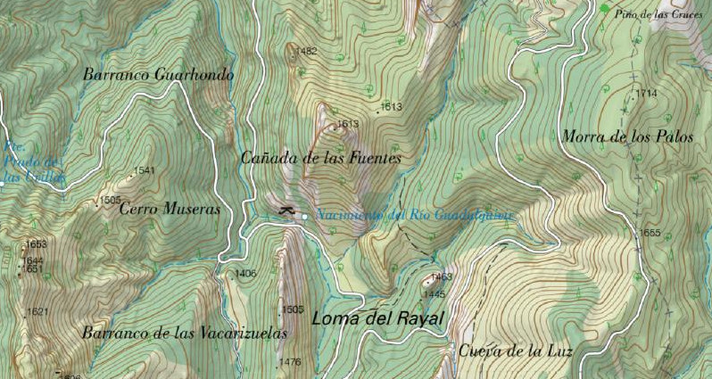 Cerro Caada de las Fuentes - Cerro Caada de las Fuentes. Mapa