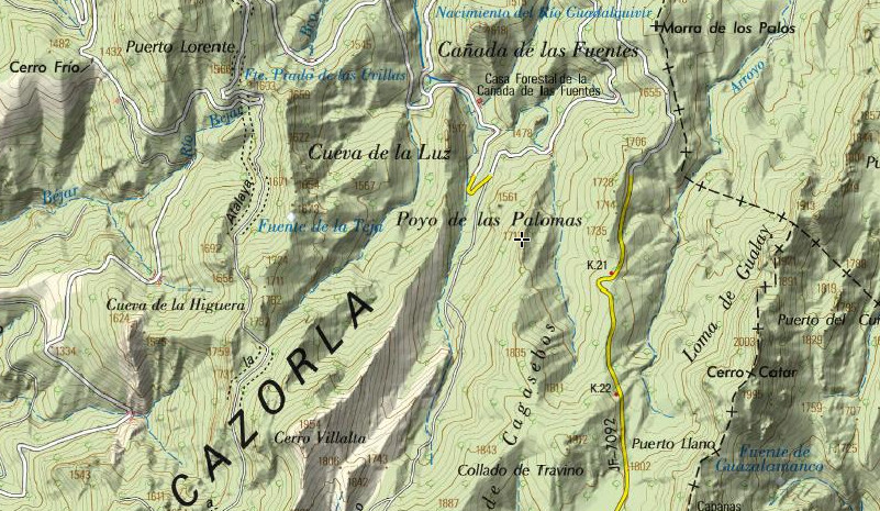 Poyo de las Palomas - Poyo de las Palomas. Mapa