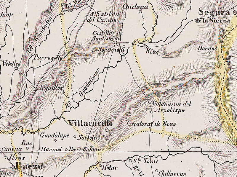 Historia de Sorihuela del Guadalimar - Historia de Sorihuela del Guadalimar. Mapa 1850