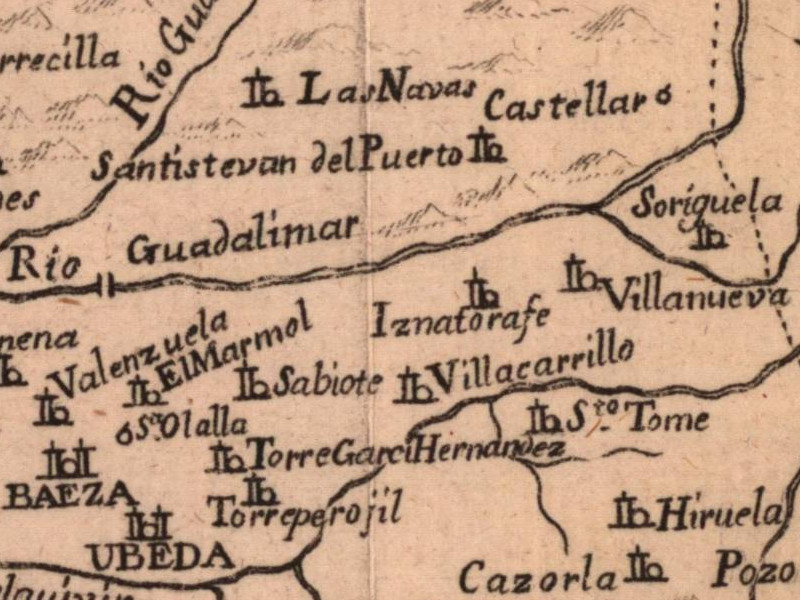 Historia de Sorihuela del Guadalimar - Historia de Sorihuela del Guadalimar. Mapa 1788
