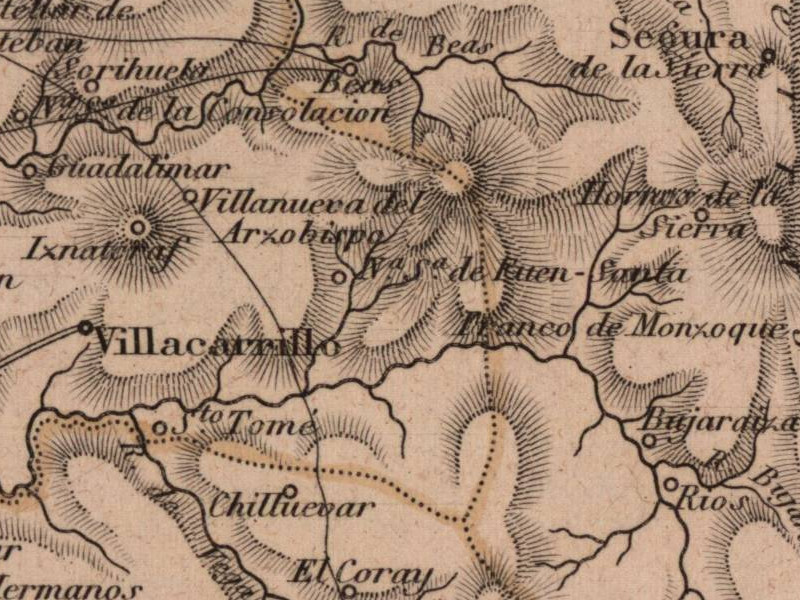 Historia de Sorihuela del Guadalimar - Historia de Sorihuela del Guadalimar. Mapa 1862